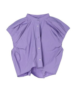 Green Parks タックデザインショート丈シャツ Purple