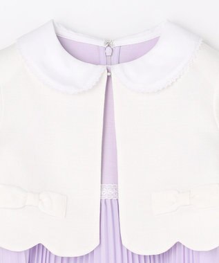 ANY KIDS 【2点セット】リボンボレロジャケット+シフォンプリーツ ワンピース ラベンダー