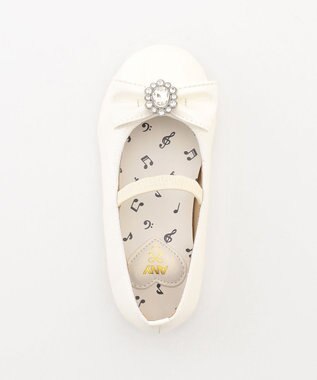 ANY KIDS エナメルフラットパンプス オフホワイト