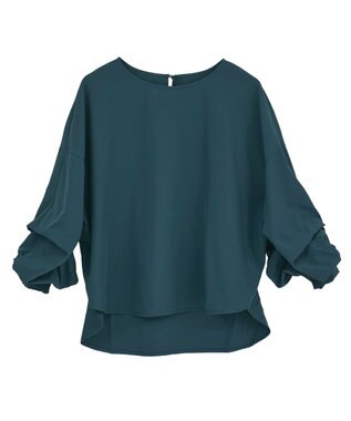 YECCA VECCA 2wayボリューム袖ブラウス Blue Green