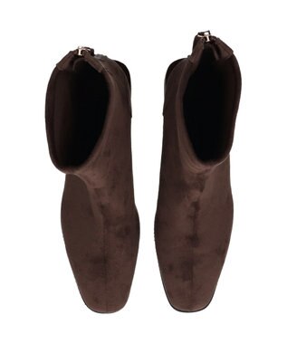 Bridget Birkin 【PARADIS COULEUR】スクエアトウバックジップストレッチブーツ ダークブラウンスウェード