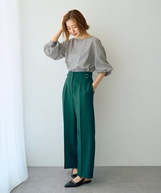 YECCA VECCA 2wayボリューム袖ブラウス Hounds Tooth