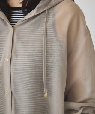 AMERICAN HOLIC シアーフーディーシャツ Gray Beige