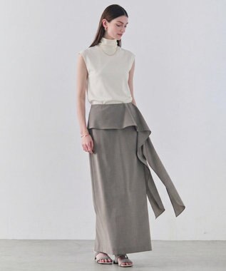 BEIGE， 【ロングセラー】MELLE / ハイストレッチ ハイネックカットソー Ecru
