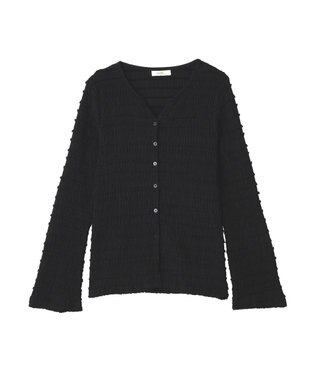earth music&ecology 【予約】シャーリングカットカーディガン ブラック