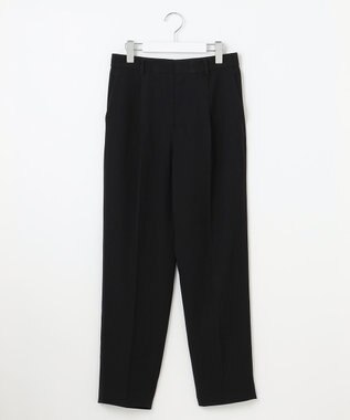 自由区 【XSサイズ～/洗える】ダブルフェイススーティング テーパードパンツ ミッドナイト