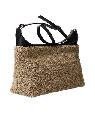 INTER-CHAUSSURES 【Christian Villa】異素材コンビショルダーバッグ ブラックコンビ