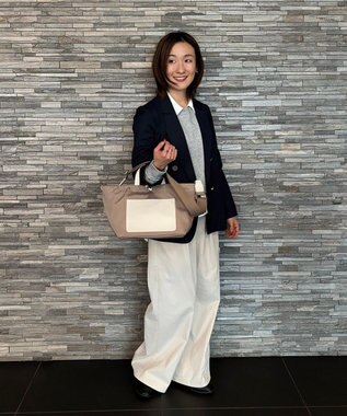 TOPKAPI 【Breath TOPKAPI sis】【WEB限定】ナイロン レザーポケット ミニ トートバッグ ショルダー付き 軽量 / CALM カーム ベージュ