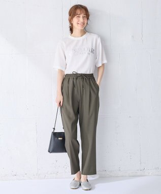 ANY 【WEB限定/UVカット/吸水速乾/接触冷感】ジョーゼットロゴ半袖Tシャツ オフ