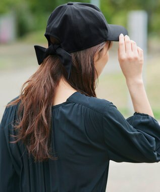 Tiaclasse バックリボンキャップ ブラック
