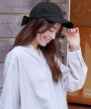 Tiaclasse バックリボンキャップ ブラック