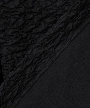 #Newans 【金子綾さんインスタライブご紹介アイテム】（セットアップ可能）ふくれジャガード ペプラムブラウス ブラック