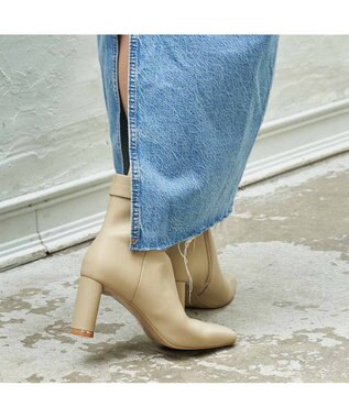 MODE ET JACOMO <MODE ET JACOMO>サイドベルトスクエアトゥショートブーツ ライトイエロー