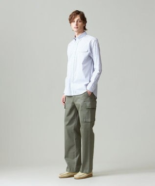 J.PRESS MEN コットンピケストレッチ カーゴパンツ カーキ系