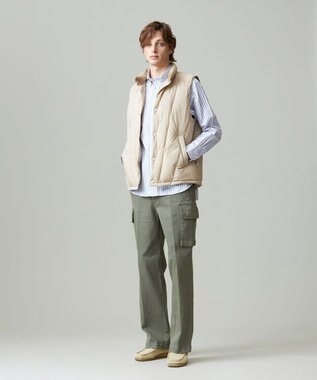 J.PRESS MEN コットンピケストレッチ カーゴパンツ カーキ系