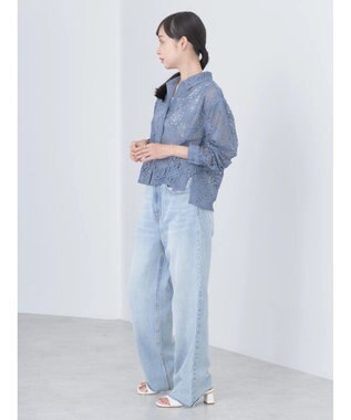 earth music&ecology レースショートシャツ Sax