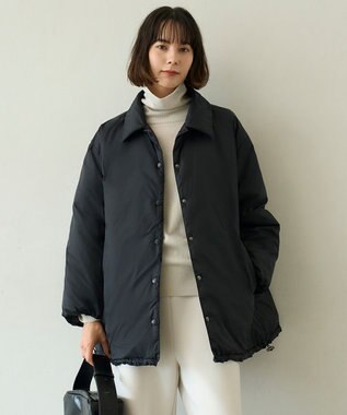 UNFILO L 【自宅で洗濯OK / ファー襟取り外し可能】TAIONコラボ ボア襟 リバーシブルダウン ブラック