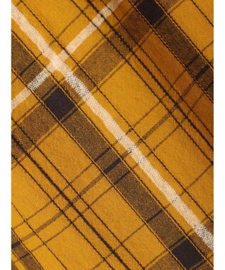 CRAFT STANDARD BOUTIQUE 先染めチェック（小）バンドカラー袖ＲＩＢ　ＯＰ Mustard