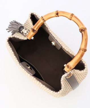 J.PRESS LADIES 【WEB限定カラーあり・2way】カゴバッグ ベージュ×モカグレー系