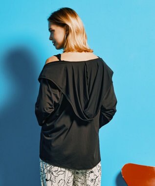 San-ai Resort（三愛水着楽園） 【UPF50＋】【吸水速乾】フーディ羽織り　M　　【San-ai Resort（サンアイリゾート）】 ブラック