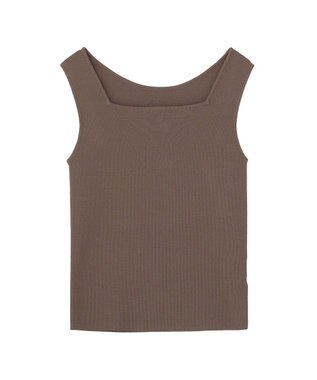 YECCA VECCA 2wayスクエアノースリーブニット Brown