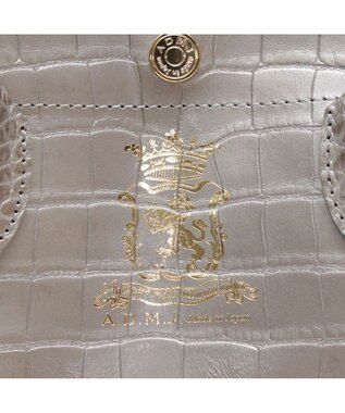 A.D.M.J. 【牛革】クロコ型押しキューブトート21cm(ショルダーストラップ付) GG