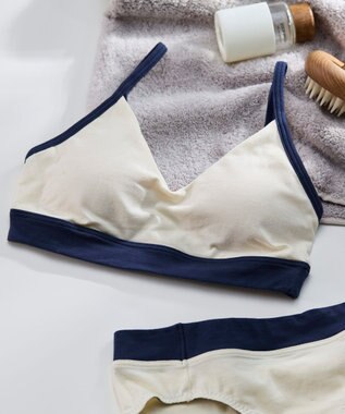 une nana cool 綿ベア天竺 カラーブロッキング ノンワイヤーブラジャー CR