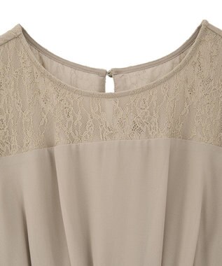 YECCA VECCA レース切替シフォンドレス Beige