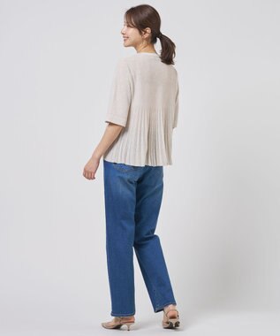 J.PRESS LADIES Vis/Pe スパーク バックプリーツ ニット ナチュラル系