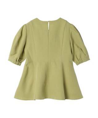Green Parks AnriettMusee パフスリーブペプラムブラウス Lime Green