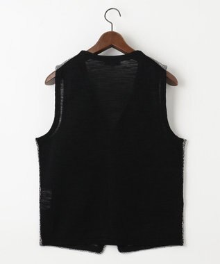 JOSEPH ABBOUD 【キングサイズ・清涼感/軽い/洗える】 スラブギマニットベスト ブラック系