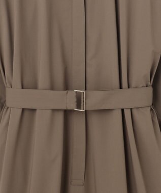 自由区 L 【洗える】ストレッチタイプライターシャツ ワンピース ブラウン系