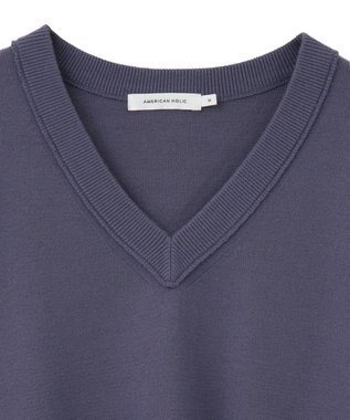 AMERICAN HOLIC バイパチVネックニットプルオーバー Purple