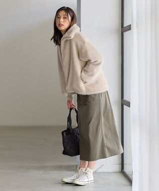 ANY ファーブルゾン ライトベージュ