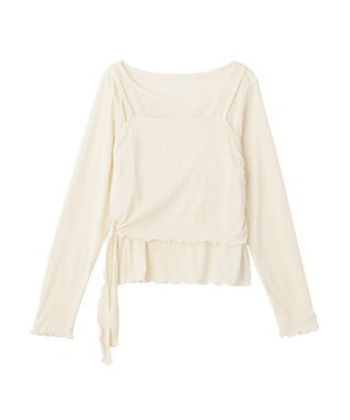 earth music&ecology 【SET2点】ツイストキャミレイヤードカットソー Ivory