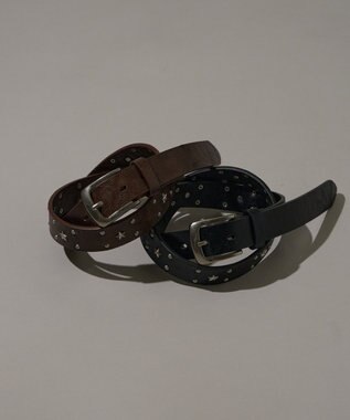 WEGO Mヴィンテージスタッズベルト ブラウン