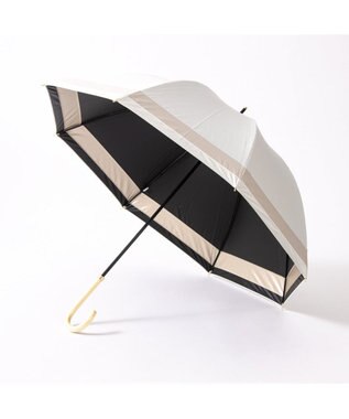 UNBILLION カシュネ cachenez / 【晴雨兼用】【日傘】 【UV カット率99.999.9％以上】PU切り継ぎボーダーバルーンショートパラソル ホワイト