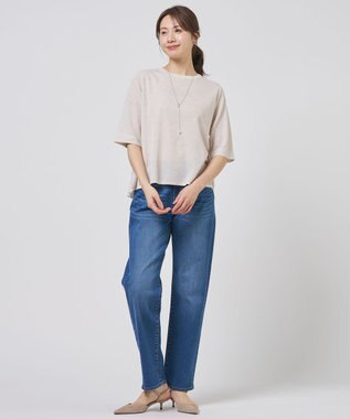 J.PRESS LADIES Vis/Pe スパーク バックプリーツ ニット ナチュラル系