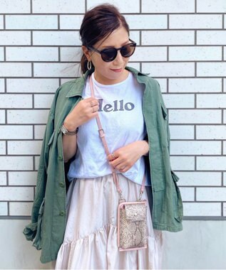 LA BAGAGERIE 【インスタグラマー chiyoさん×LA BAGAGERIE】コンビスマホショルダー ピンク×パイソン