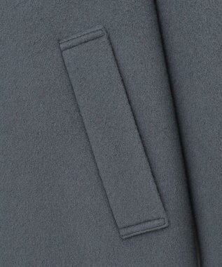 J.PRESS LADIES L ショートビーバー ノーカラーコート ダルブルー系