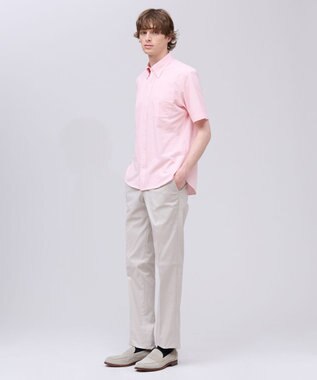 J.PRESS MEN 【吸水速乾 / 抗菌防臭 / 遮熱 / 防シワ】【J.PRESS OXFORD JERSEY】カノコインレイ半袖 シャツ / B.D. ピンク系