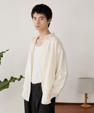 WEGO ルーズシルエットボックスシャツ（LS） オフホワイト