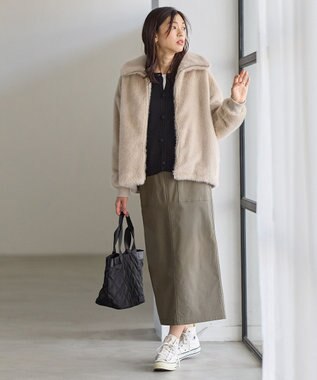 ANY ファーブルゾン ライトベージュ