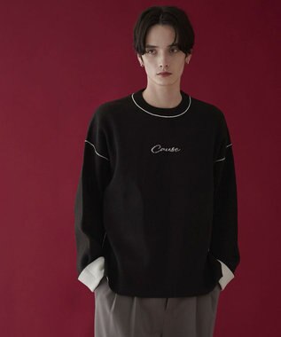 WEGO アウトリンキングニットプルオーバー ブラック