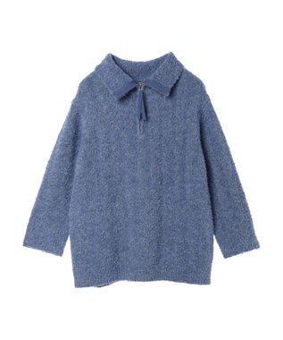 earth music&ecology ブークレハーフジップミニワンピース Dark Blue