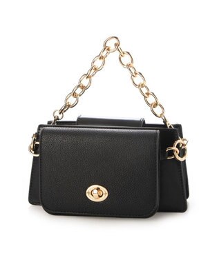 UNBILLION カシュカシュ cachecache / チェーンミニバッグ2個セットショルダー ブラック