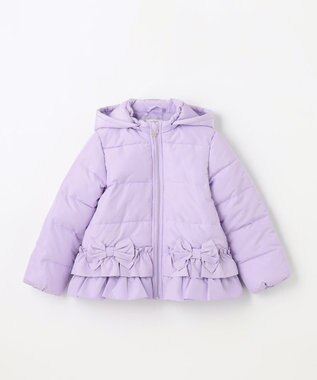 ANY KIDS 【洗濯機OK】中綿リボンコート ラベンダー