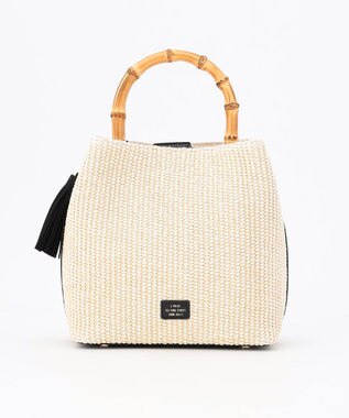 J.PRESS LADIES 【WEB限定カラーあり・2way】カゴバッグ 【WEB限定】アイボリー×ブラック系