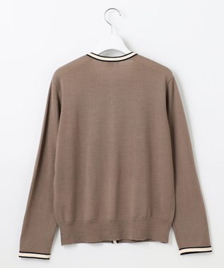 J.PRESS LADIES L 【洗える】トリムツイン ニット モカ系