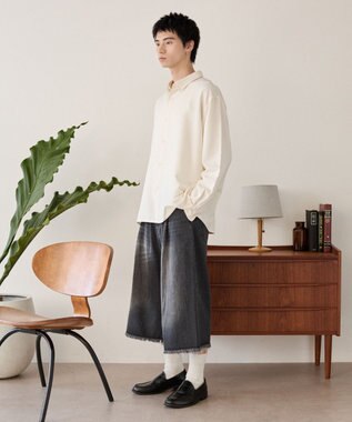 WEGO ルーズシルエットボックスシャツ（LS） オフホワイト